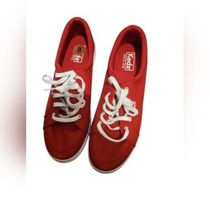 Keds Red Canvas Slip-On Sneaker with White Logo